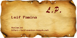 Leif Pamina névjegykártya